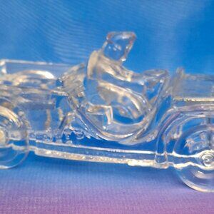 Vintage Jeep Willy's Overland Famous Scout Car Glass Candy Container